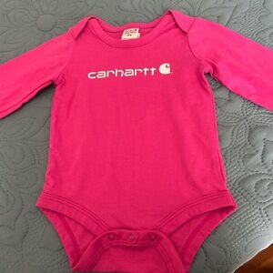 Carhartt Bright Pink Long-Sleeve Baby One-Piece Bodysuit